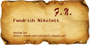 Fendrich Nikolett névjegykártya